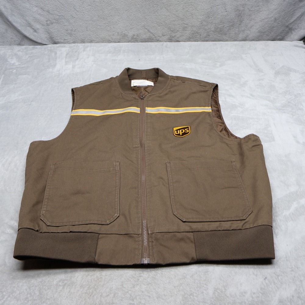 Twinhill Vest Mens Large Brown Reflective Insulated Stripe Uniform Workwear LOGO